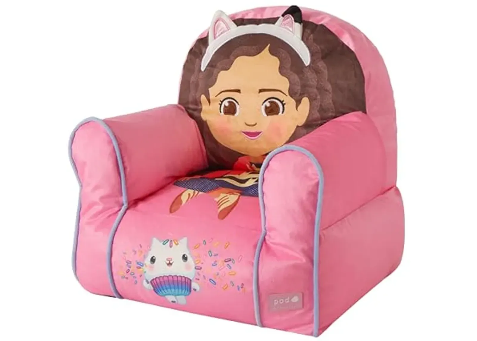 Idea Nuova Gabby's Dollhouse Themed Soft and Comfortable Bean Bag Sofa Chair for Kids