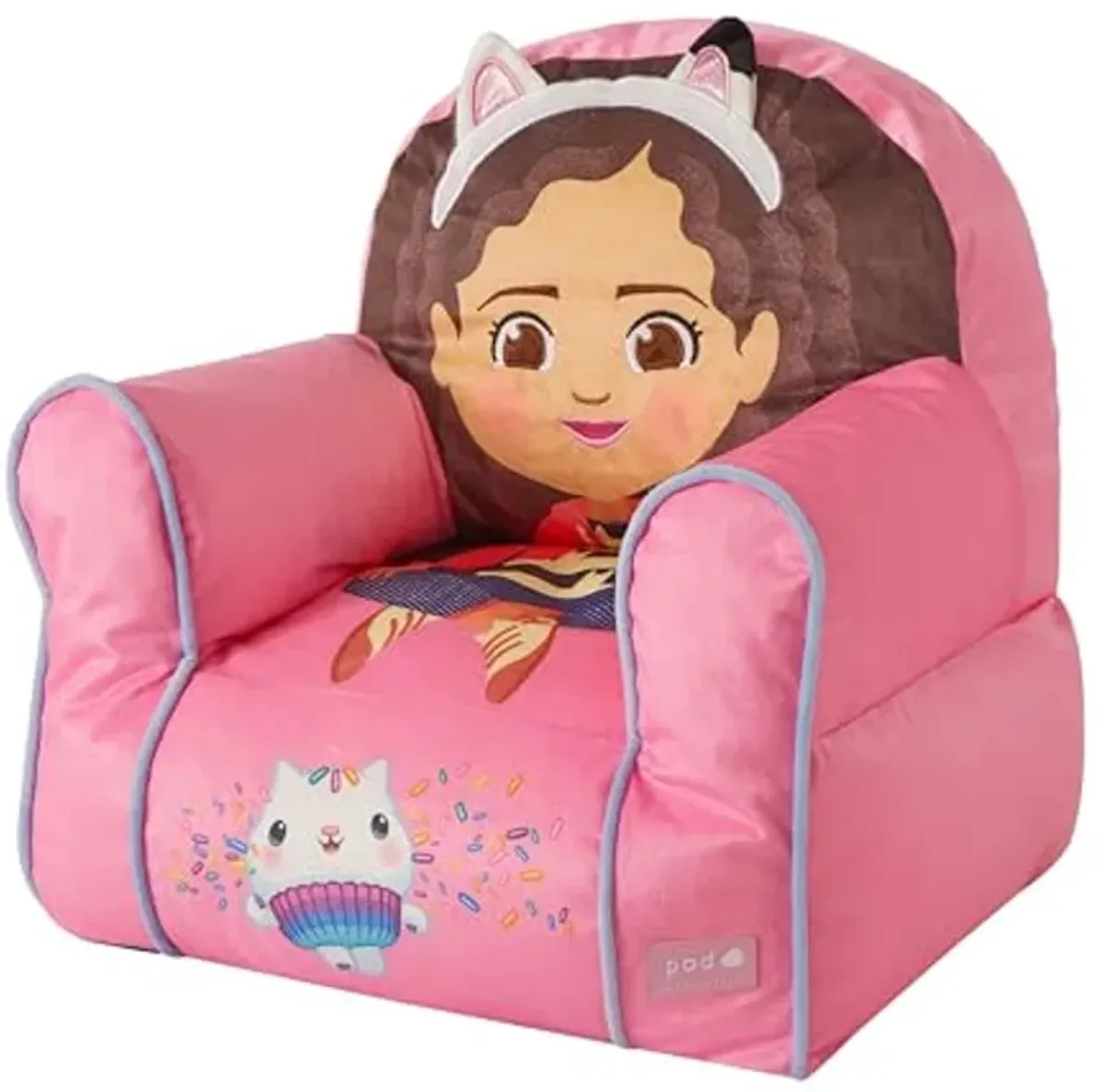 Idea Nuova Gabby's Dollhouse Themed Soft and Comfortable Bean Bag Sofa Chair for Kids