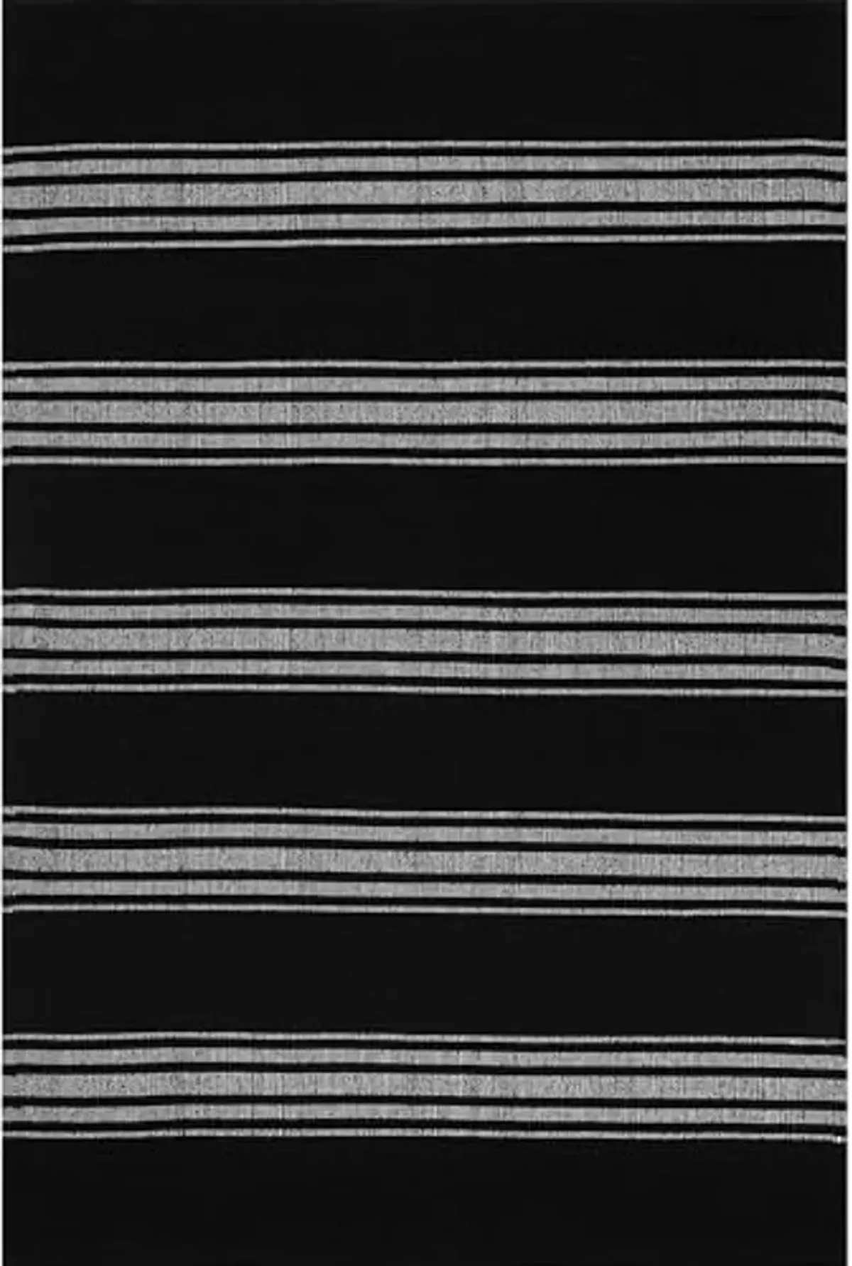 Rugs USA x Lauren Liess Bergamot Striped Cotton Area Rug, 8x10, Black