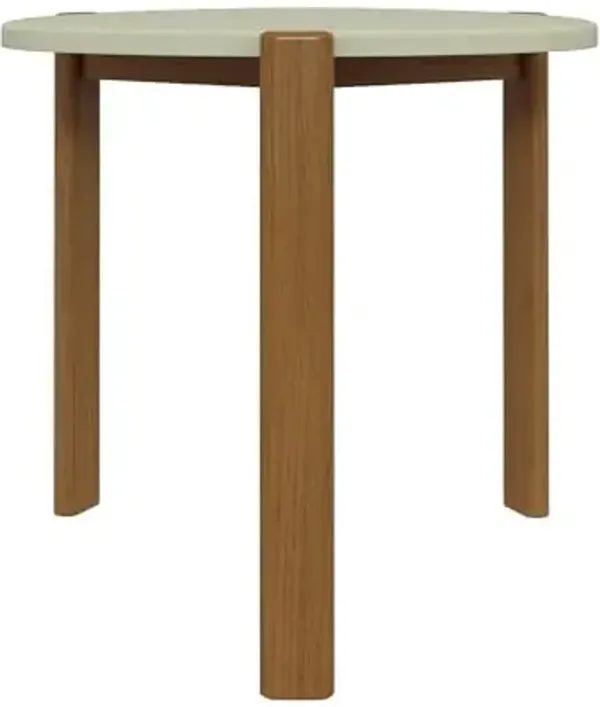 Manhattan Comfort Gales Mid Century Modern End Table with Oval Triangle Shaped Top, Accent Furniture for Living Room Made from Solid Eucalyptus Wood, Pistachio Green