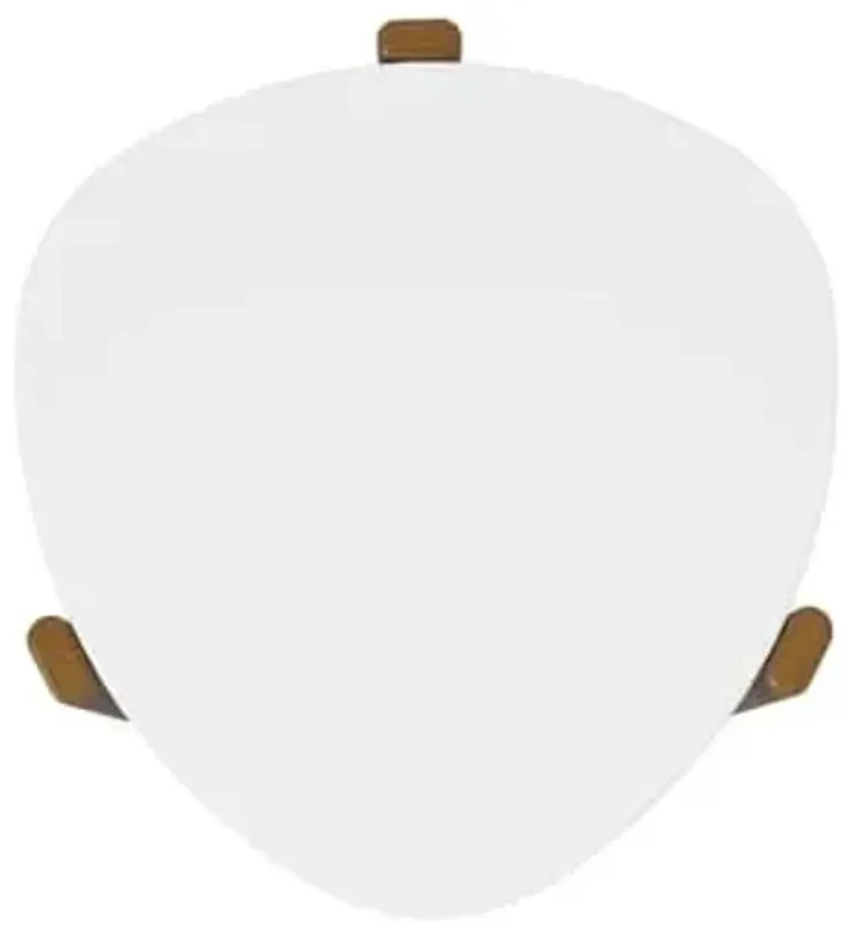 Manhattan Comfort Gales Mid Century Modern End Table with Oval Triangle Shaped Top, Accent Furniture for Living Room Made from Solid Eucalyptus Wood, Matte White