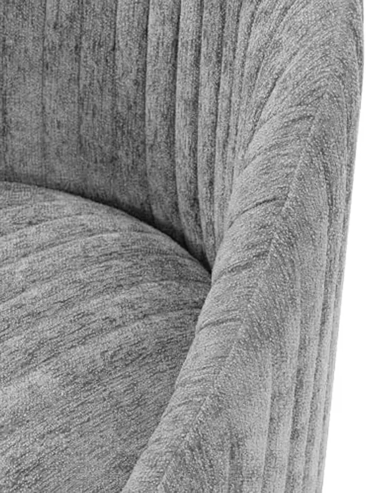 Manhattan Comfort Leela Modern Swivel Accent Chair in Luxurious Boucle Upholstery with High Density Foam Padding & Wood Frame with Gold Metal Base, Grey