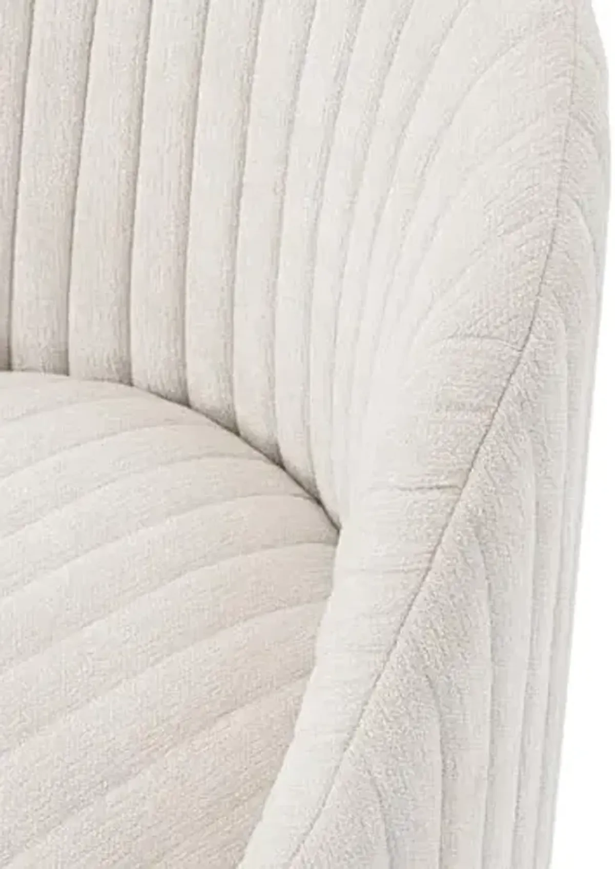 Manhattan Comfort Leela Modern Swivel Accent Chairs in Luxurious Boucle Upholstery with High Density Foam Padding & Wood Frame with Gold Metal Base, Set of 2, Cream