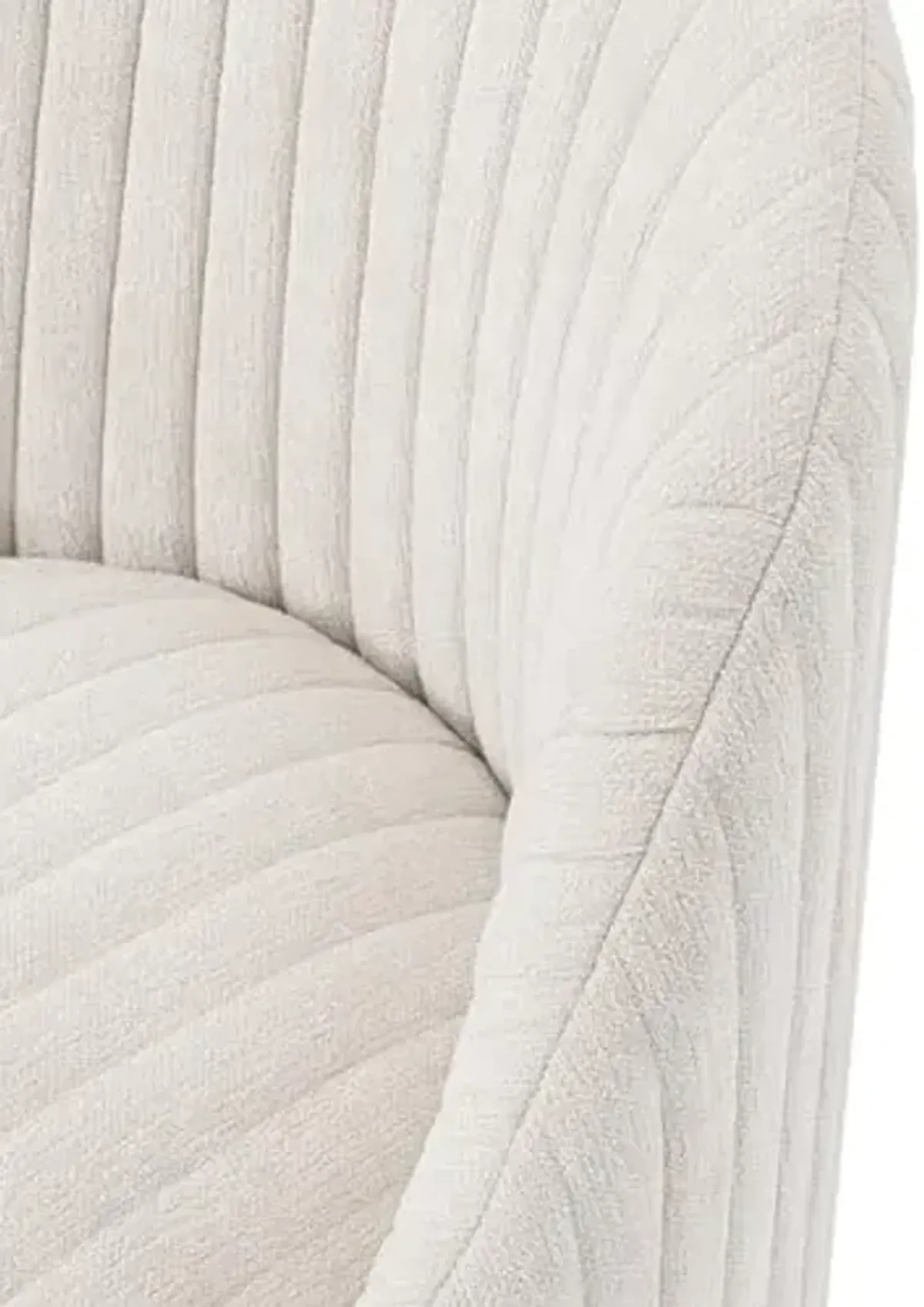 Manhattan Comfort Leela Modern Swivel Accent Chair in Luxurious Boucle Upholstery with High Density Foam Padding & Wood Frame with Gold Metal Base, Cream