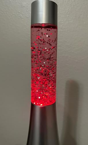 Night Lamp - Swirling Glitter Lamp, Clear Plastic, Grey Base, Transparent