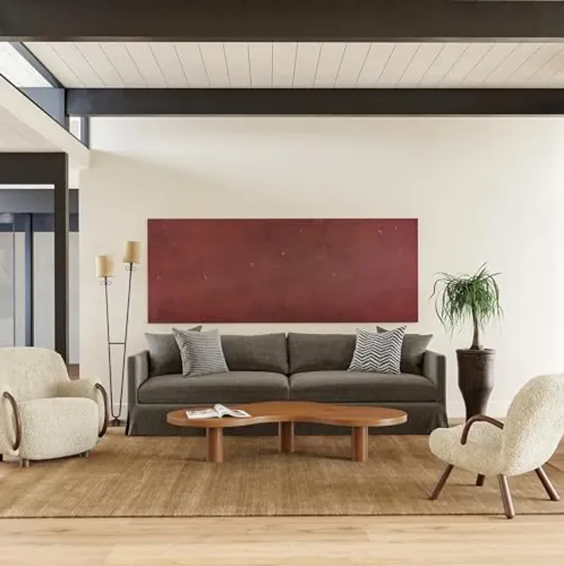 Rugs USA Arrel Wheat, 7'6" x 9'6", Handmade, Wool & Viscose, Soft and Cozy, High Traffic, Stain Resistant, Easy Clean, Durable Area Rug for Bedroom, Living Room, Dining, Den, Foyer, Entryway