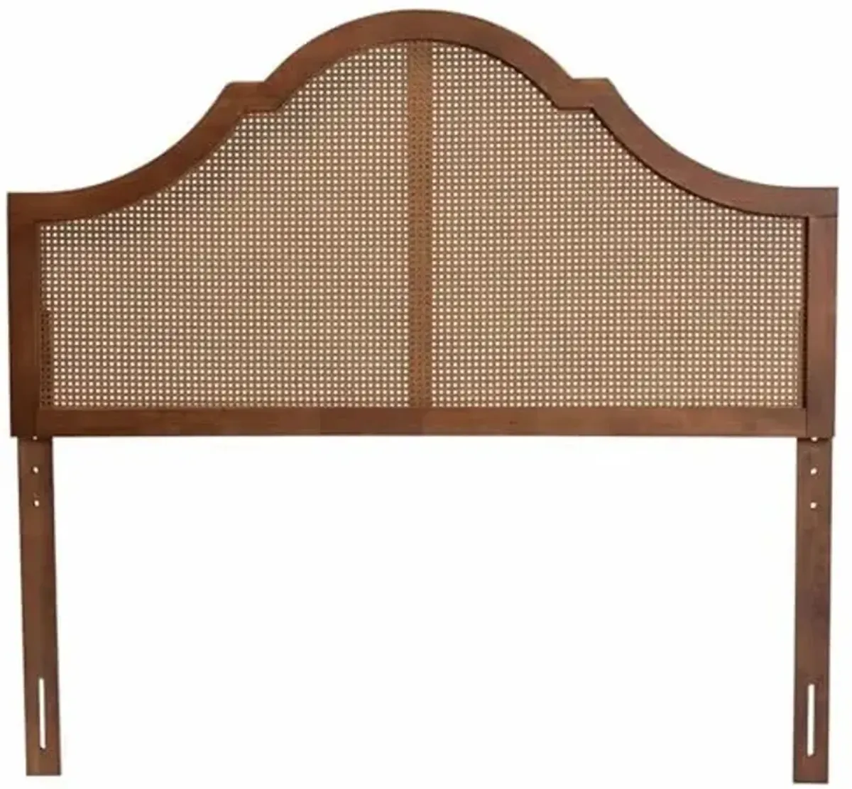 Baxton Studio Camila Ash Walnut Finished Wood Queen Size Headboard with Rattan