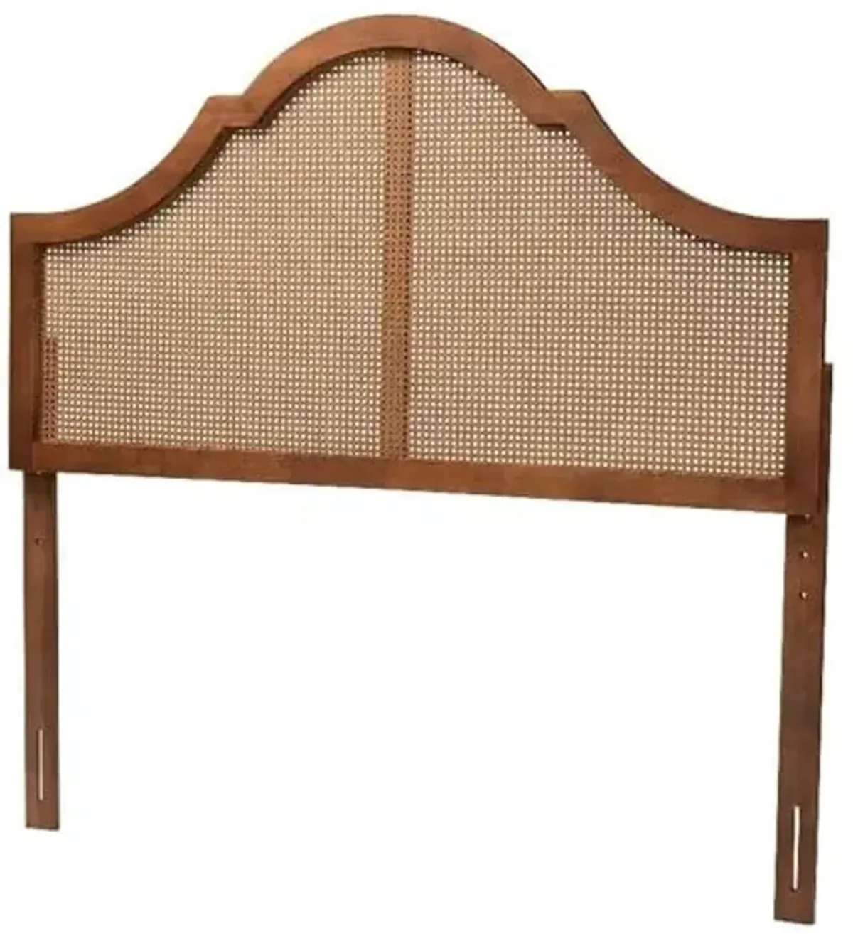 Baxton Studio Camila Ash Walnut Finished Wood Queen Size Headboard with Rattan