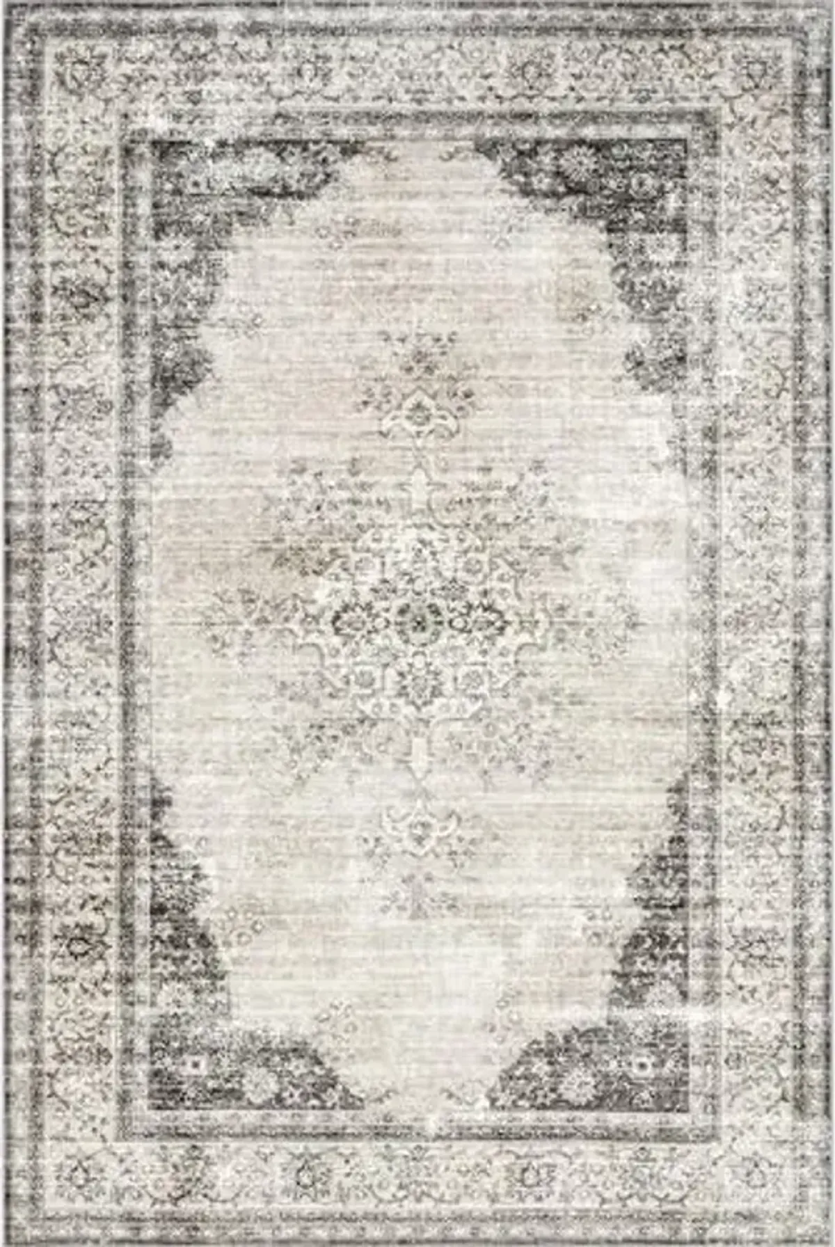 Rugs USA Rosewood Vintage Machine Washable Area Rug, 9x12, Ivory