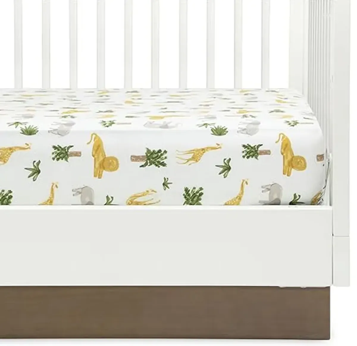 Delta Children Twinkle Galaxy Dual Sided Recycled Fiber Core Crib and Toddler Mattress Fitted Crib Sheets for Girls and Boys (Pack of 2), Safari Friends (Bundle)