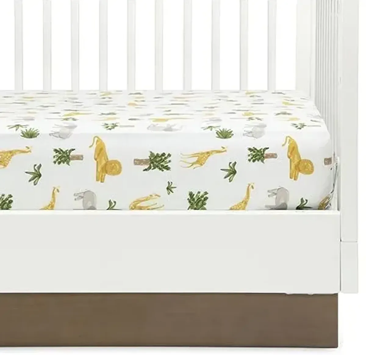 Beautyrest Beginnings Black Brilliant Sun Crib and Toddler Mattress + Delta Children Fitted Crib Sheets for Girls and Boys (Pack of 2), Safari Friends (Bundle)