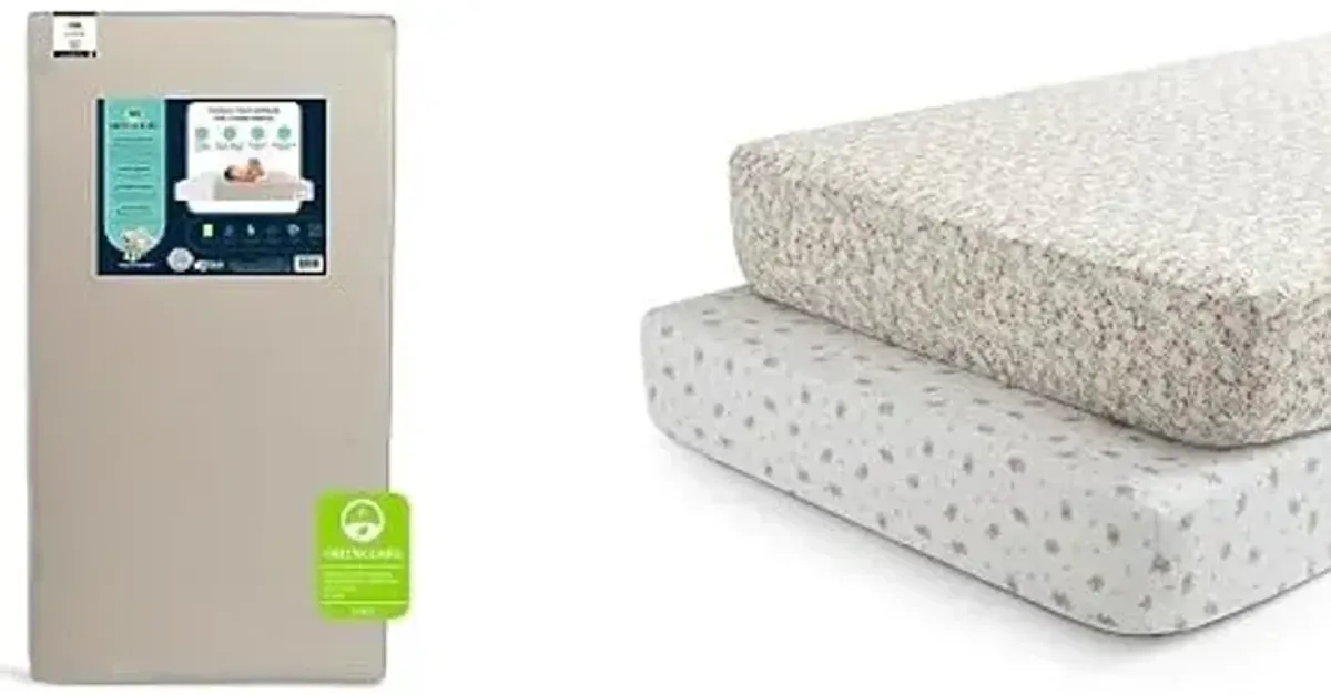 Delta Children Serta Perfect Start Limited Dual Sided Baby Crib Mattress and Toddler Mattress Fitted Crib Sheets for Girls and Boys (Pack of 2), Pink Floral (Bundle)