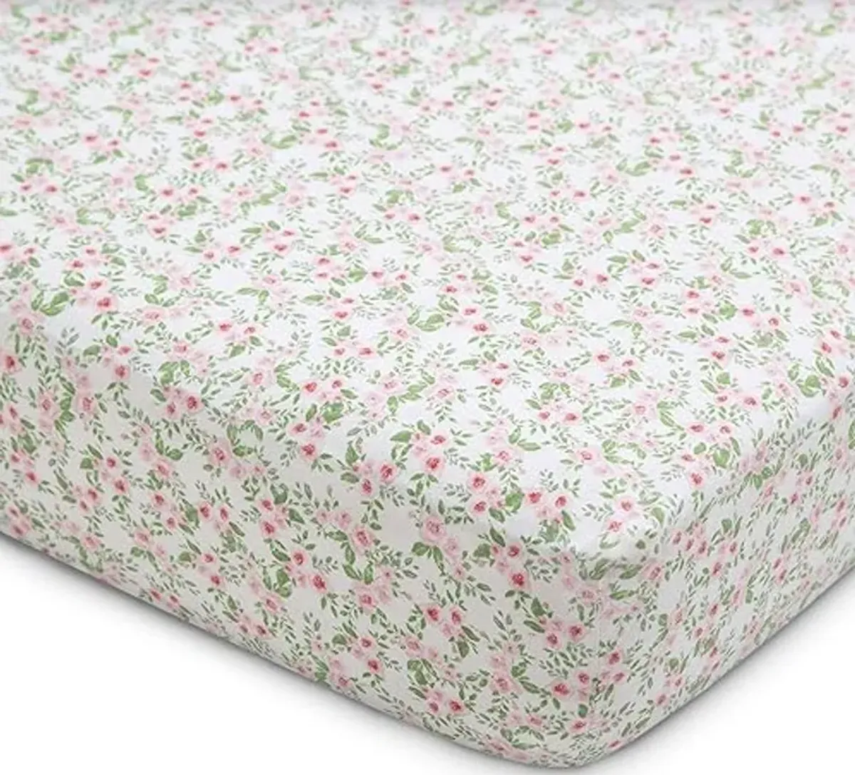 Delta Children Twinkle Stars Fiber Core Crib and Toddler Mattress Fitted Crib Sheets for Girls and Boys (Pack of 2), Pink Floral (Bundle)