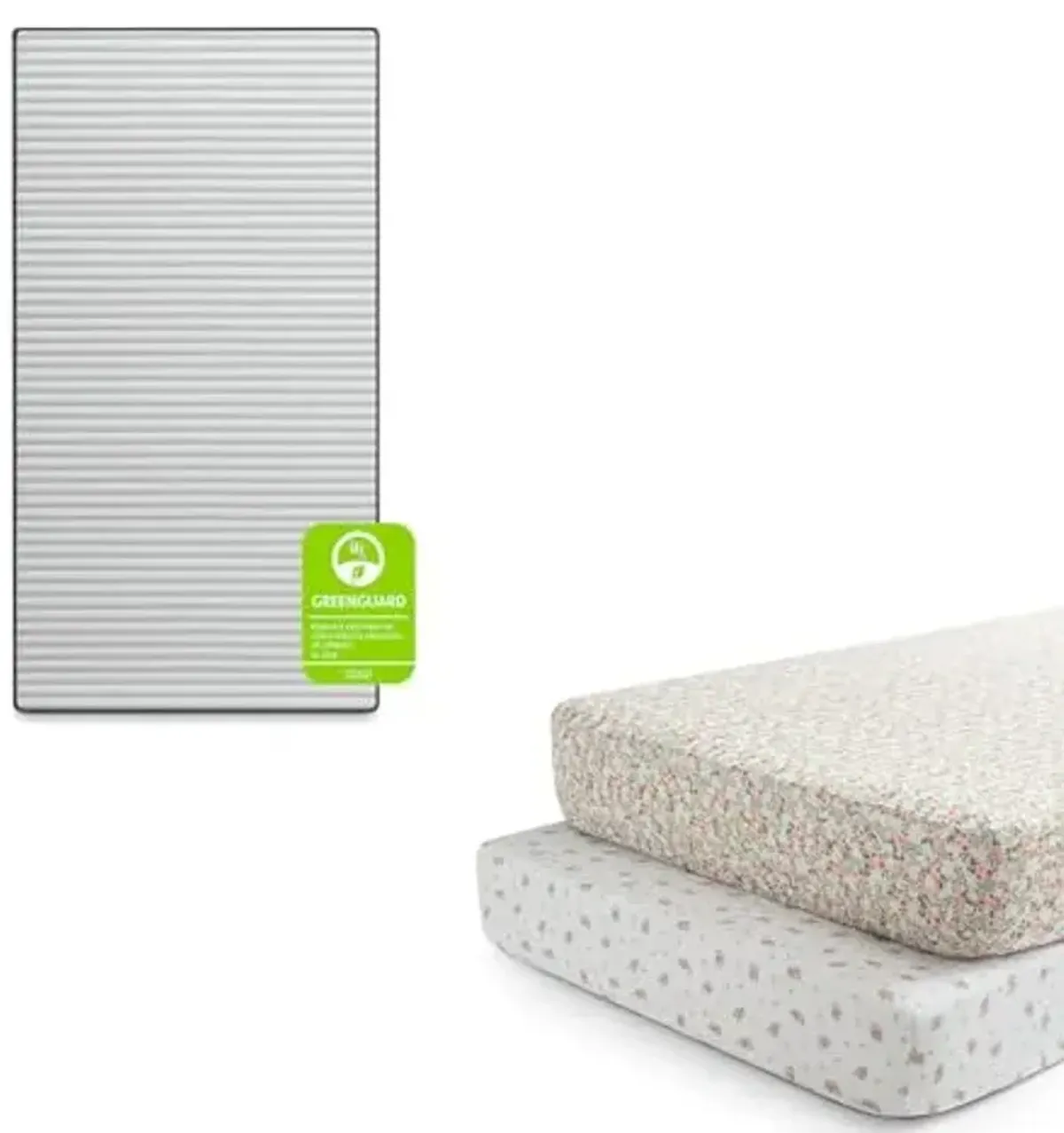 Delta Children babyGap TrueSleep Crib and Toddler Mattress Fitted Crib Sheets for Girls and Boys (Pack of 2), Pink Floral (Bundle)