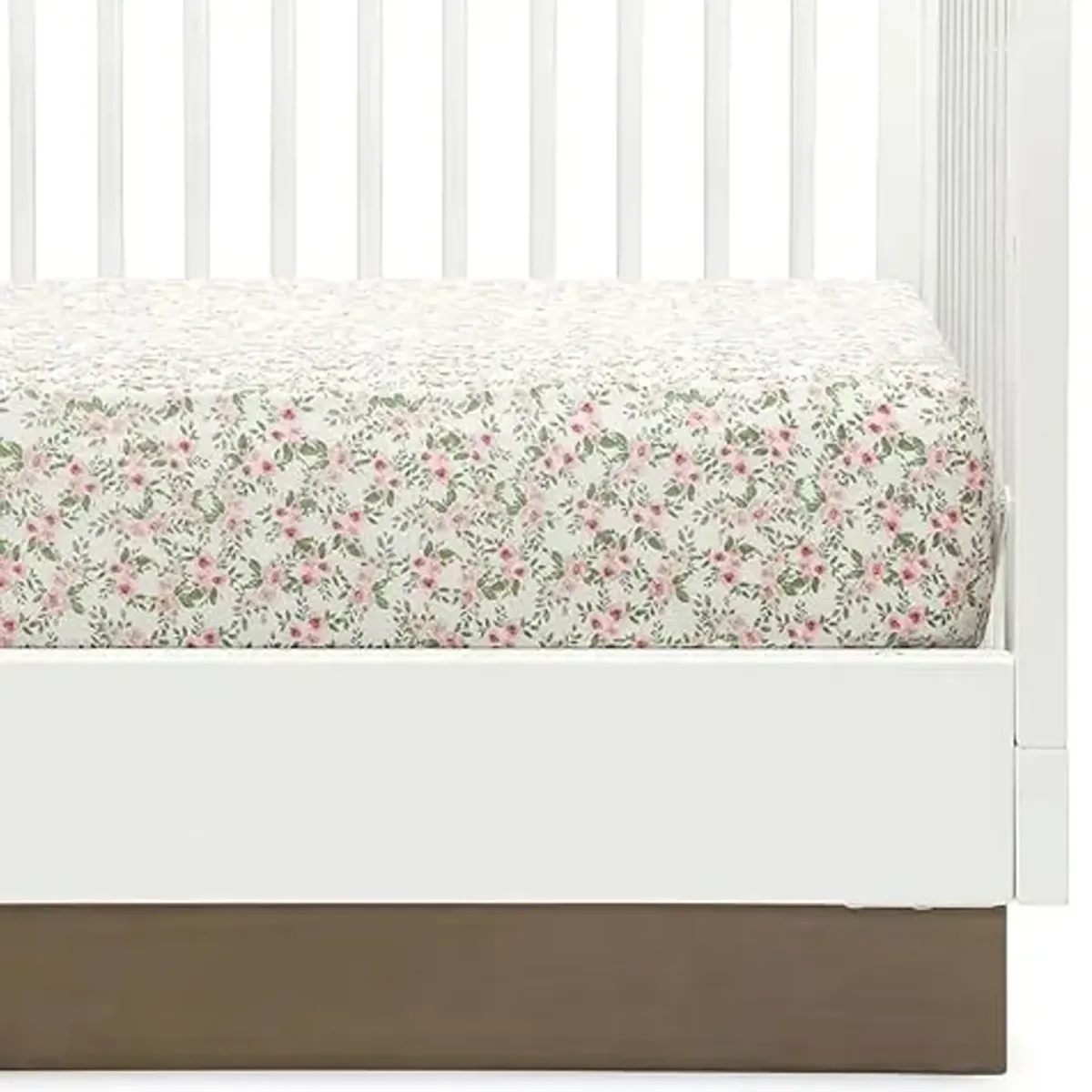 Delta Children Twinkle Galaxy Dual Sided Recycled Fiber Core Crib and Toddler Mattress Fitted Crib Sheets for Girls and Boys (Pack of 2), Pink Floral (Bundle)