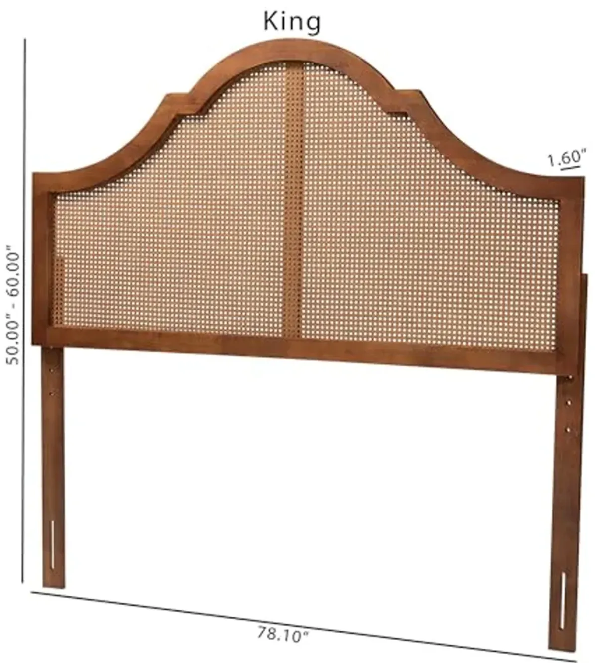 Baxton Studio Camila Headboard, Queen, Ash Walnut