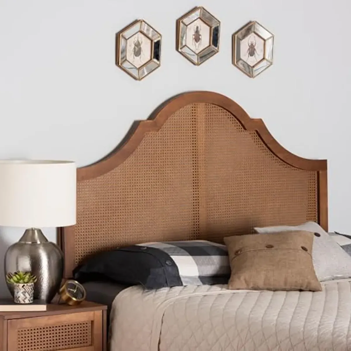 Baxton Studio Camila Headboard, Queen, Ash Walnut