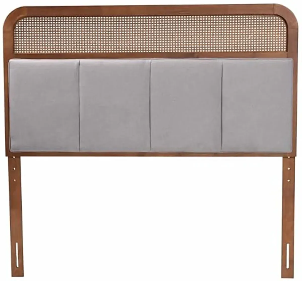 Baxton Studio Esti Headboard, Queen, Light Grey/Ash Walnut