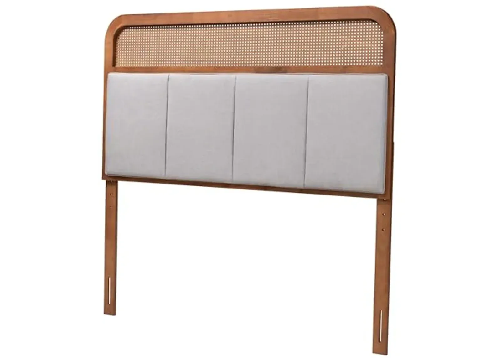 Baxton Studio Esti Headboard, Queen, Light Grey/Ash Walnut