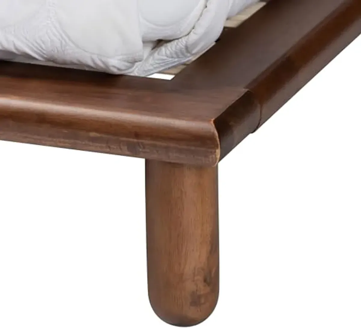 Baxton Studio Alivia Bed Frame, King, Walnut Brown