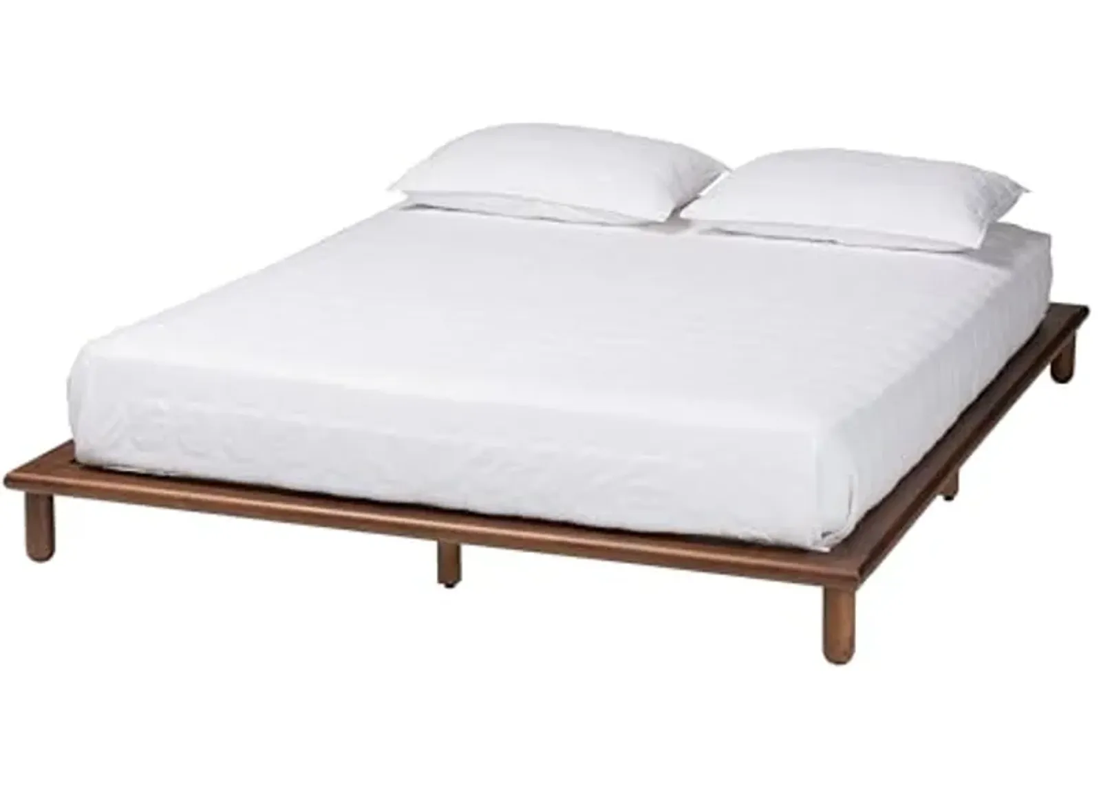 Baxton Studio Alivia Bed Frame, King, Walnut Brown