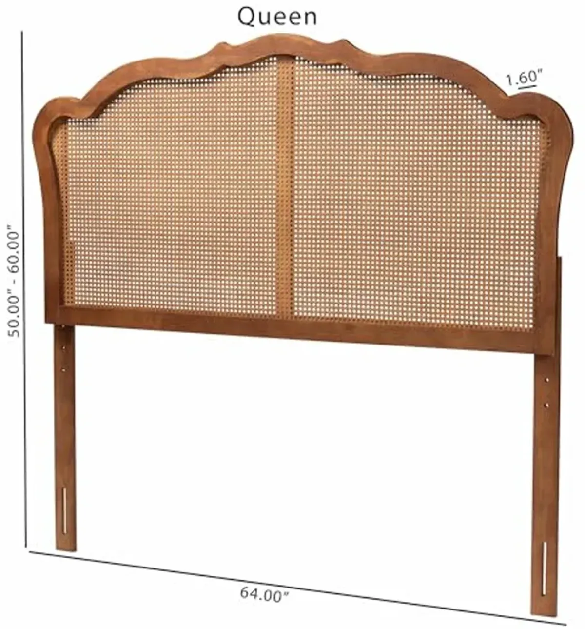 Baxton Studio Leandra Headboard, Queen, Ash Walnut