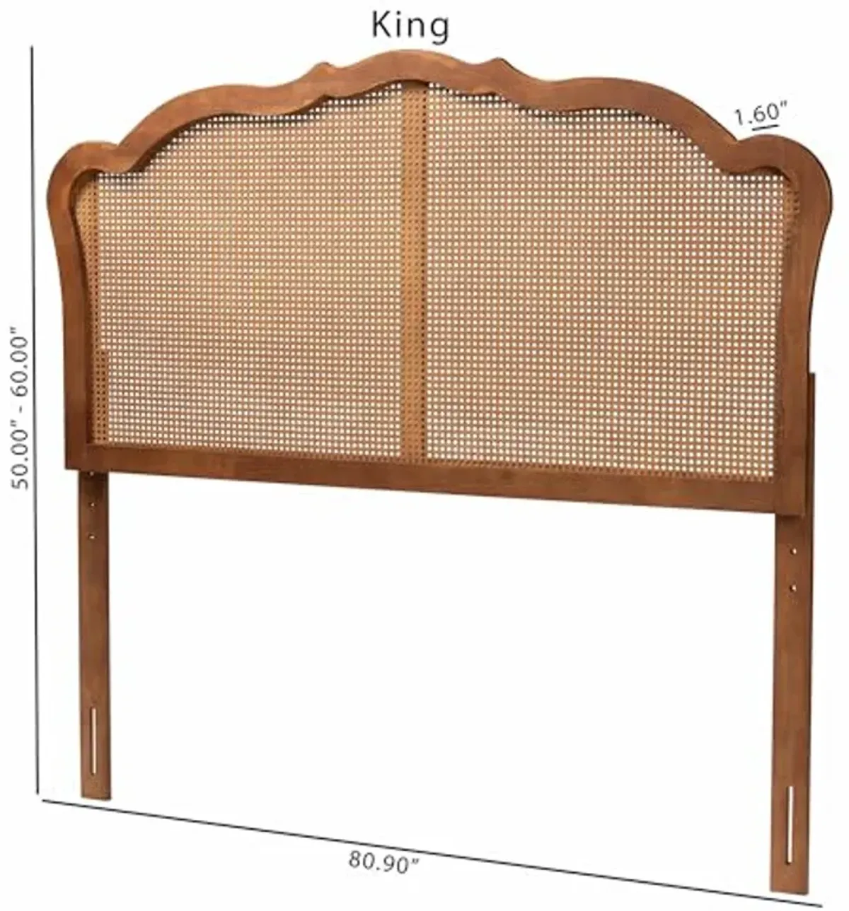 Baxton Studio Leandra Headboard, Queen, Ash Walnut