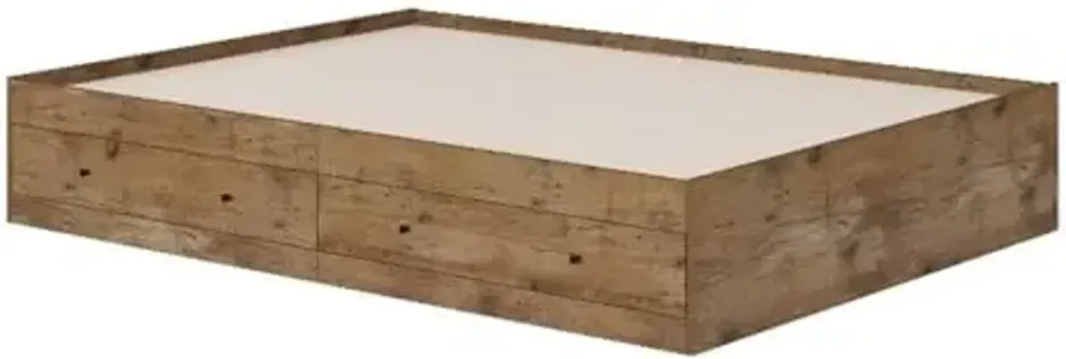 Boulevard Café Queen Size Storage Bed in Vintage Oak