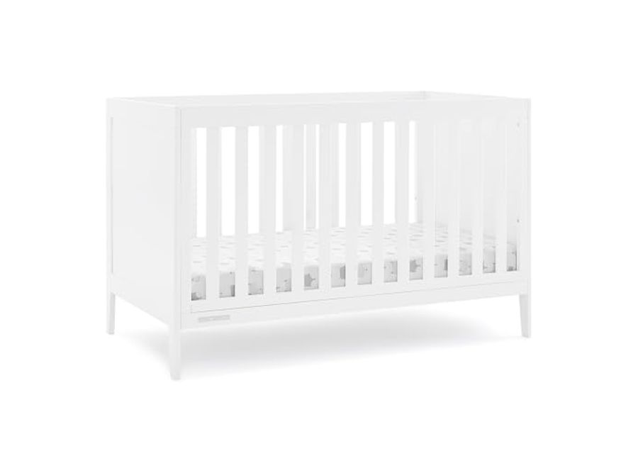 Delta Children Hayes 4-in-1 Convertible Crib - Greenguard Gold Certified, Bianca White