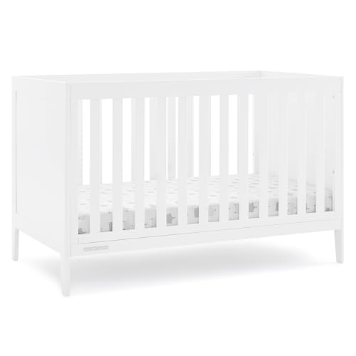 Delta Children Hayes 4-in-1 Convertible Crib - Greenguard Gold Certified, Bianca White