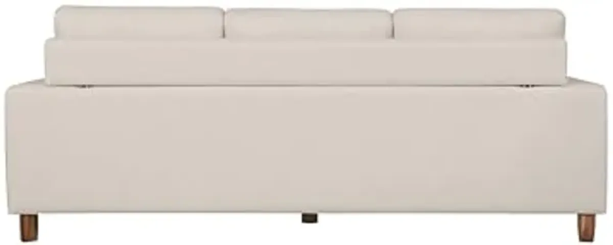 Abbyson Living Berkeley Fabric Reversible Sectional and Ottoman, Cream