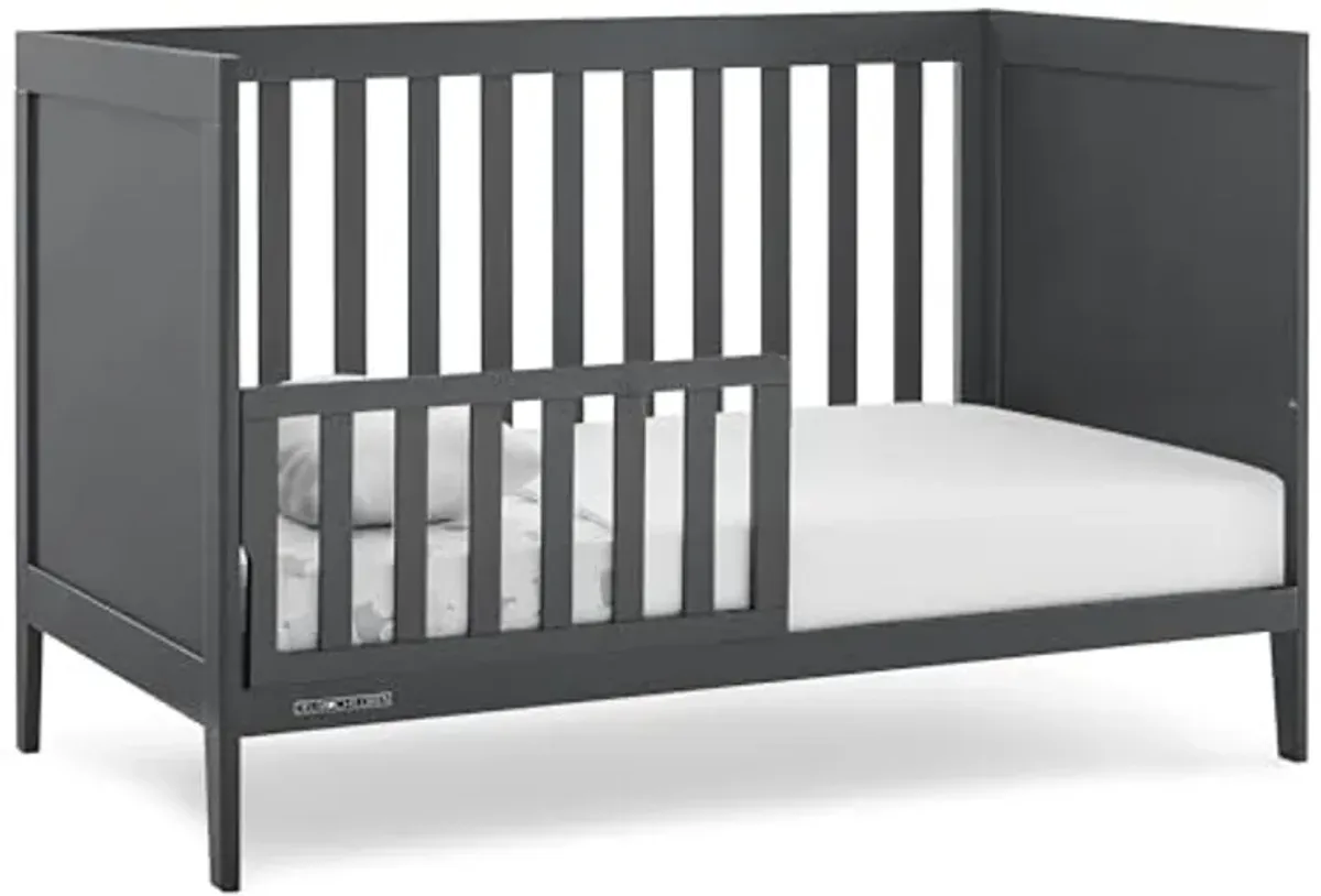 Delta Children Hayes 4-in-1 Convertible Crib - Greenguard Gold Certified, Charcoal Grey