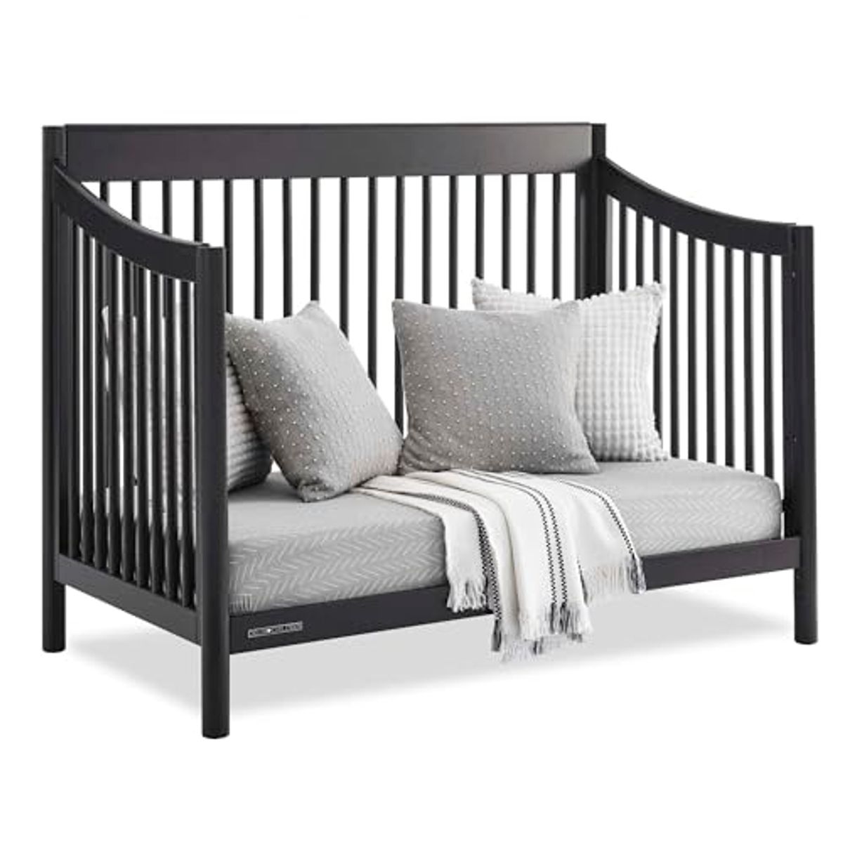 Delta Children Brooks 6-in-1 Convertible Crib - Greenguard Gold Certified, Midnight Grey