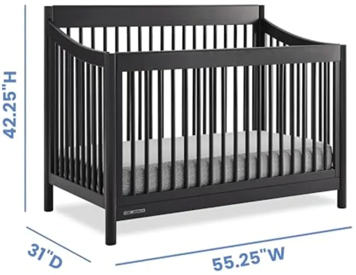 Delta Children Brooks 6-in-1 Convertible Crib - Greenguard Gold Certified, Midnight Grey