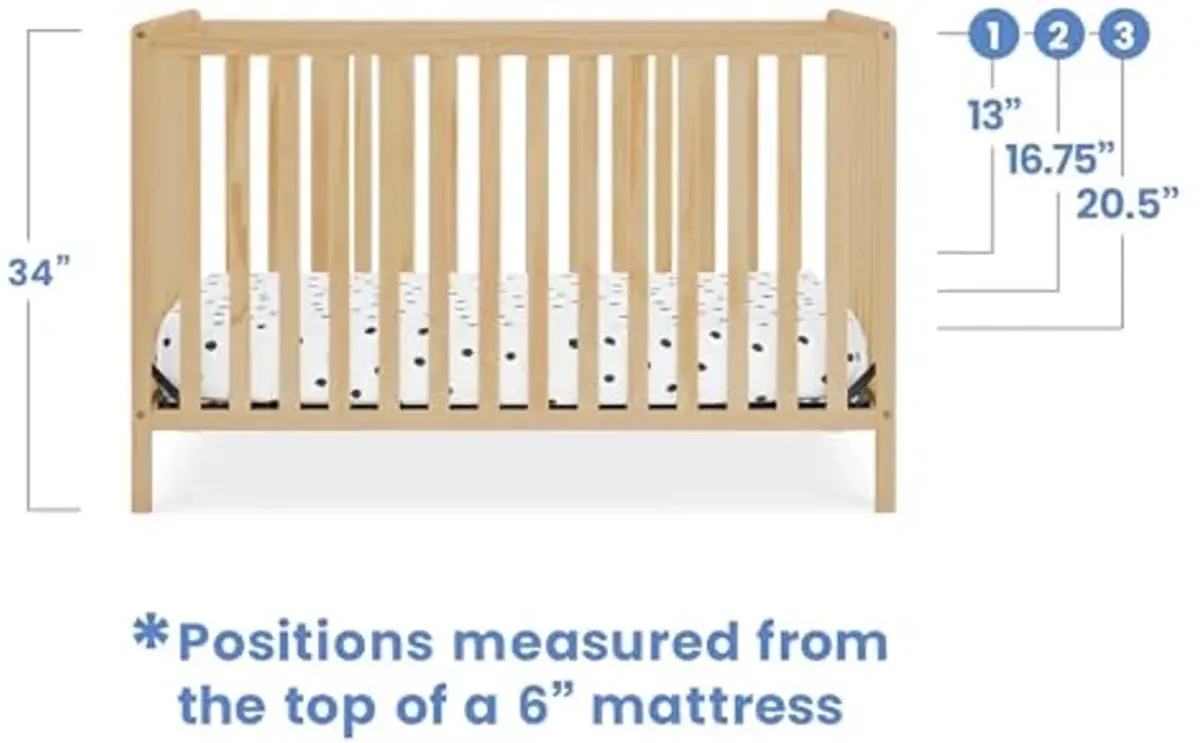 Delta Children Heartland 4-in-1 Convertible Crib, Natural