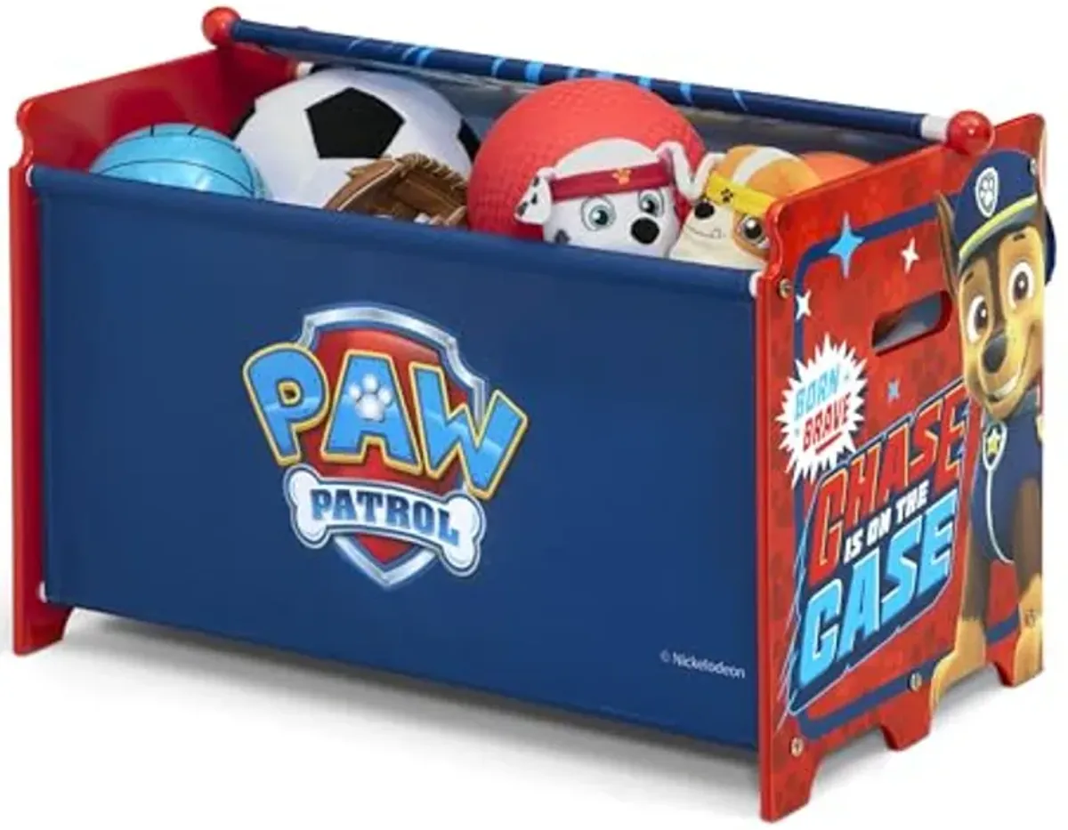 Delta Children PAW Patrol Toy Box Toy Box with Retractable Fabric Top, Blue