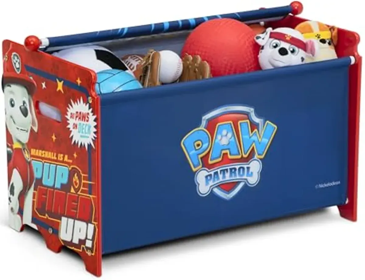 Delta Children PAW Patrol Toy Box Toy Box with Retractable Fabric Top, Blue