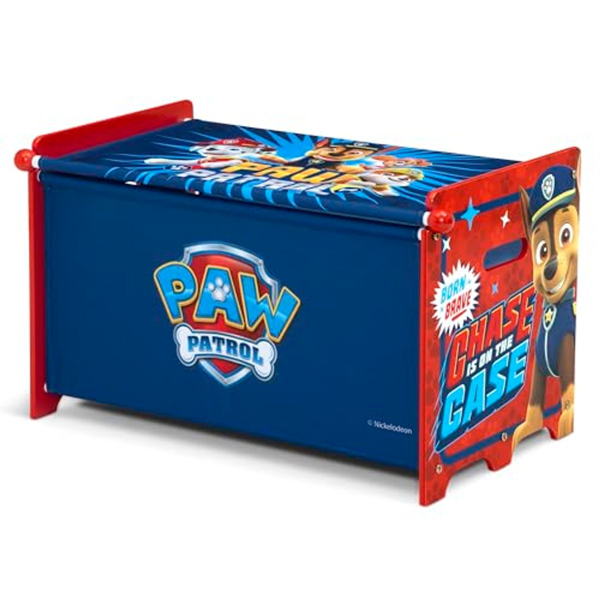 Delta Children PAW Patrol Toy Box Toy Box with Retractable Fabric Top, Blue