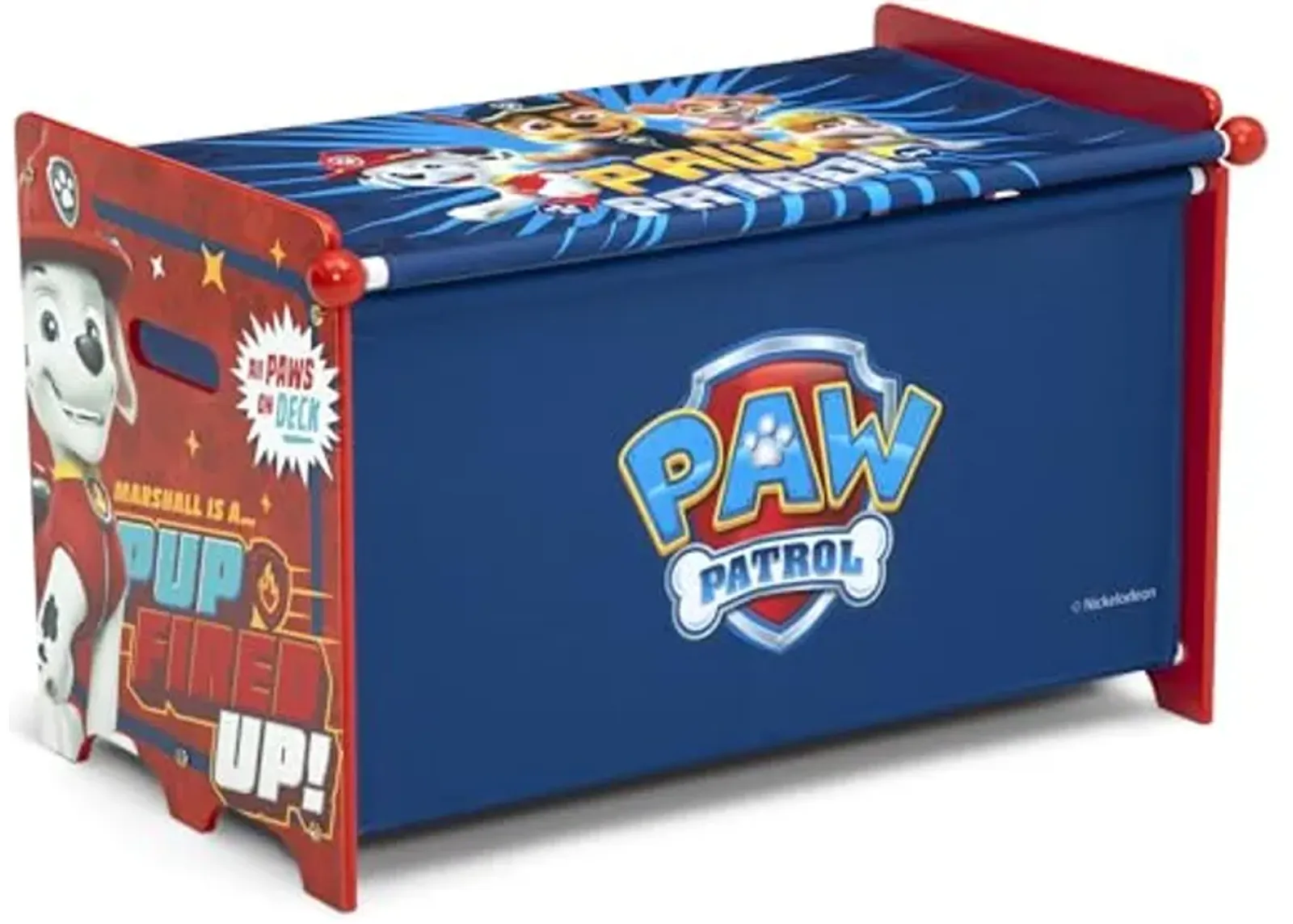 Delta Children PAW Patrol Toy Box Toy Box with Retractable Fabric Top, Blue