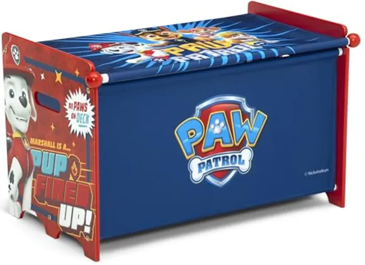 Delta Children PAW Patrol Toy Box Toy Box with Retractable Fabric Top, Blue