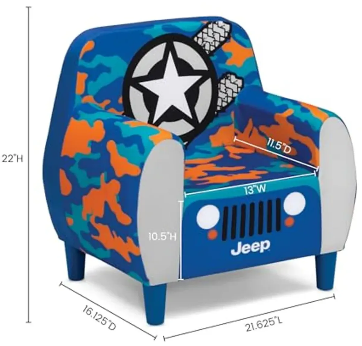 Delta Children Jeep Foam Chair, Blue