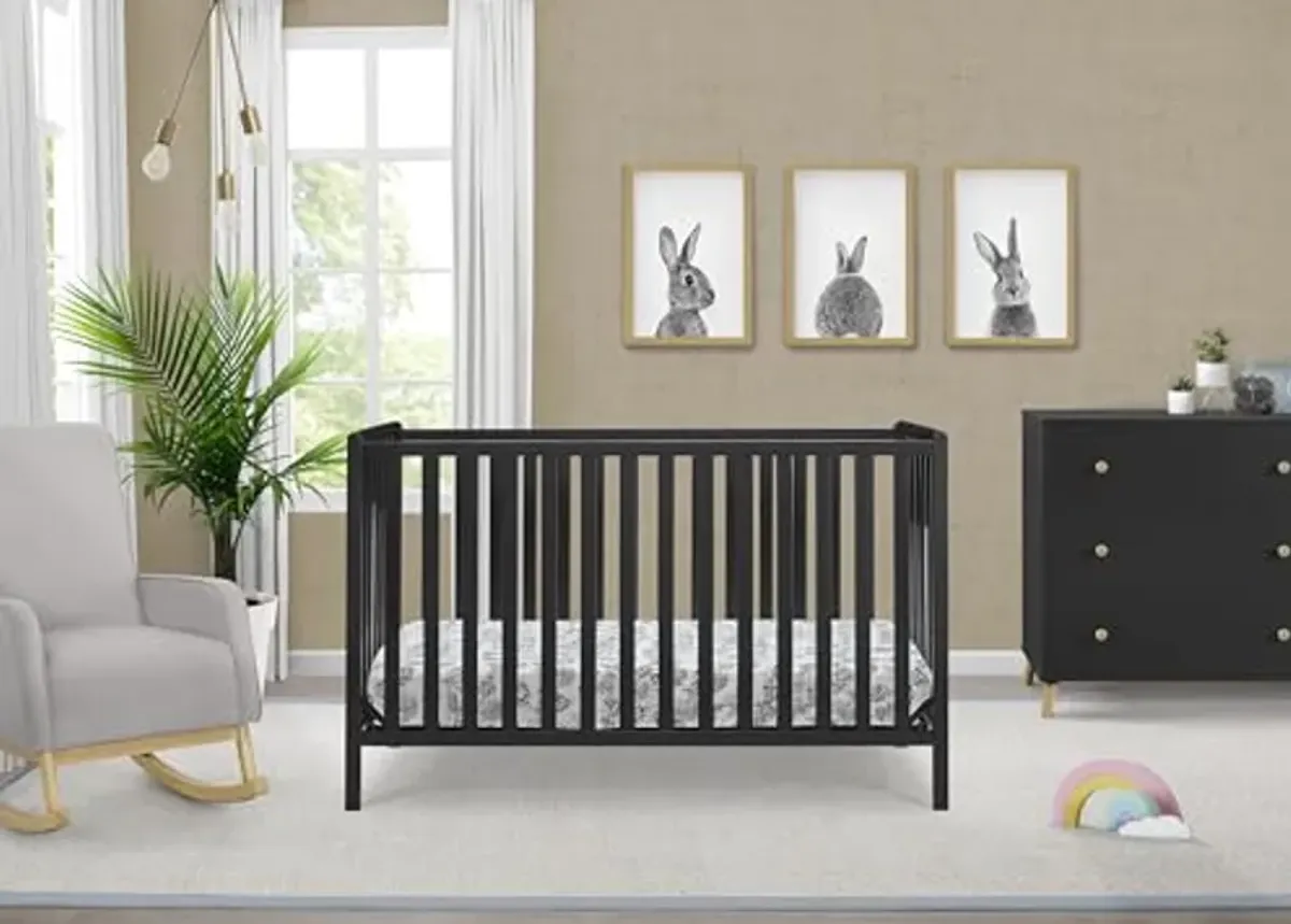 Delta Children Heartland 4-in-1 Convertible Crib, Black