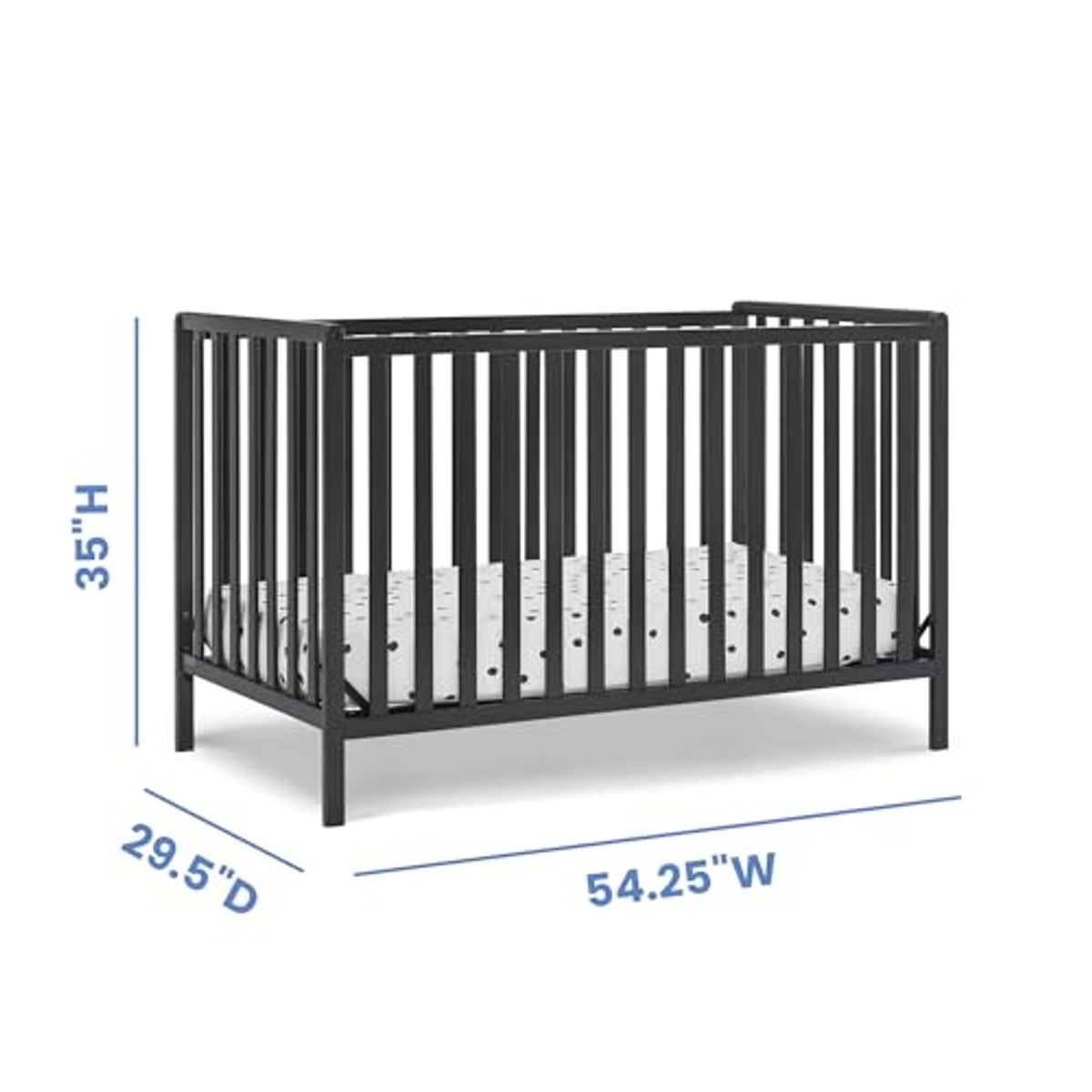 Delta Children Heartland 4-in-1 Convertible Crib, Black