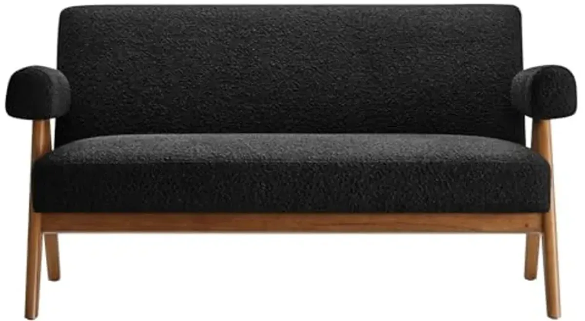 Modway EEI-6504-BLK Lyra Boucle Fabric Loveseat, Black