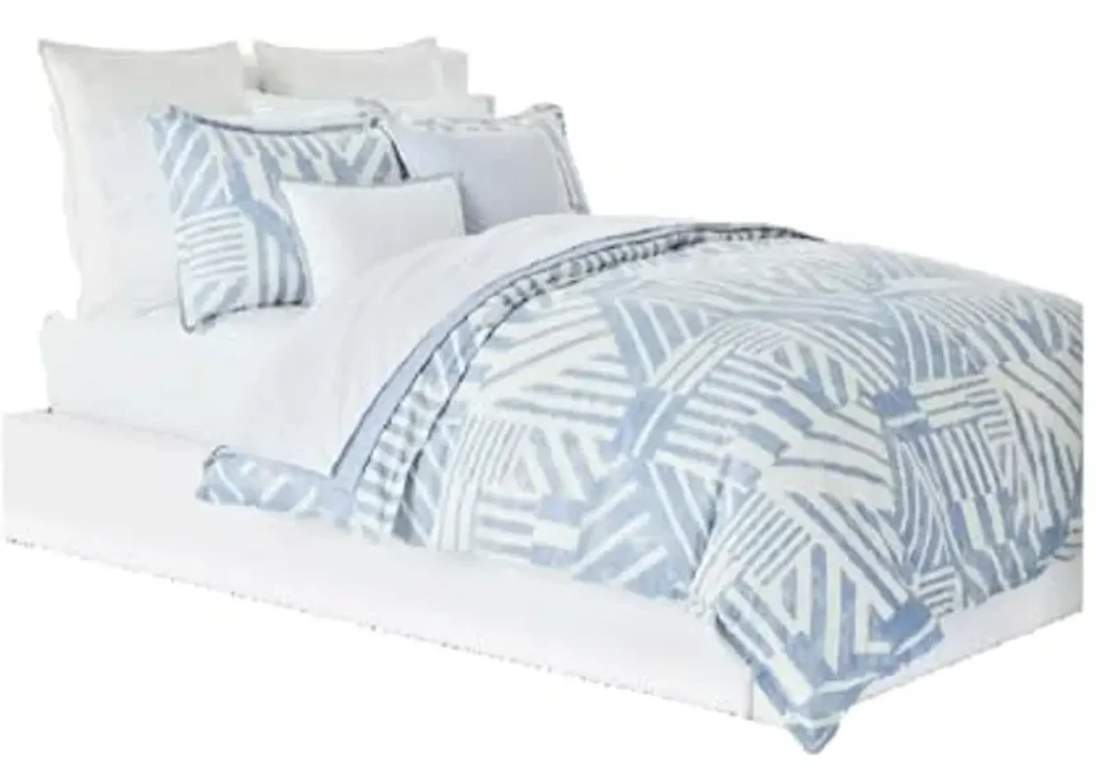 Lauren Ralph Lauren Bennett Geometric 3-Pc. Full Queen Duvet Cover Set Cornflower Blue