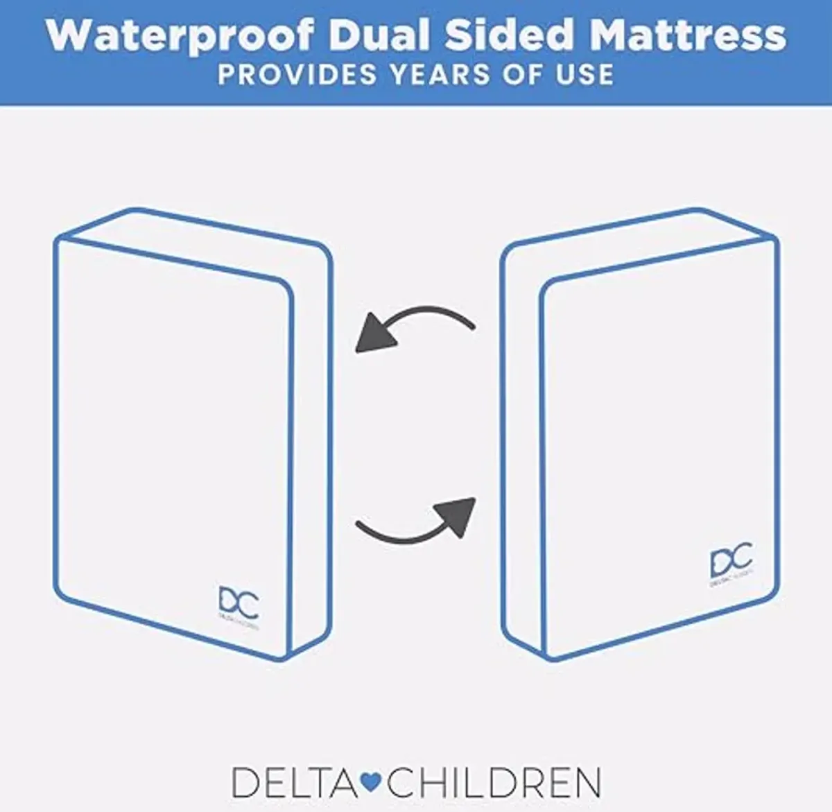 Delta Children Twinkle Stars Breathable 4-inch Mini Crib Mattress with Removable/Machine Washable Cover - GREENGUARD Gold – Waterproof - Sustainably Sourced Core Fiber Core, Green