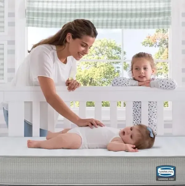 Beautyrest Silver Slumber Nights Dual Sided 2-Stage Crib Mattress and Toddler Mattress - GREENGUARD Gold – Waterproof - Plant Based Soy Foam Core, Grey