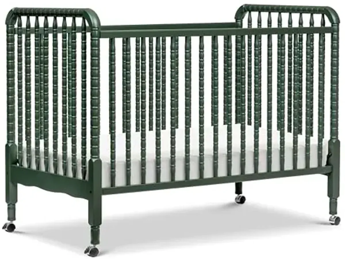 DaVinci Jenny Lind 3-in-1 Convertible Baby Crib - GREENGUARD Gold Certified Portable Convertible Baby Crib to Toddler Bed, Daybed - Durable & Easy to Assemble - 4 Adjustable Mattress Heights - Green