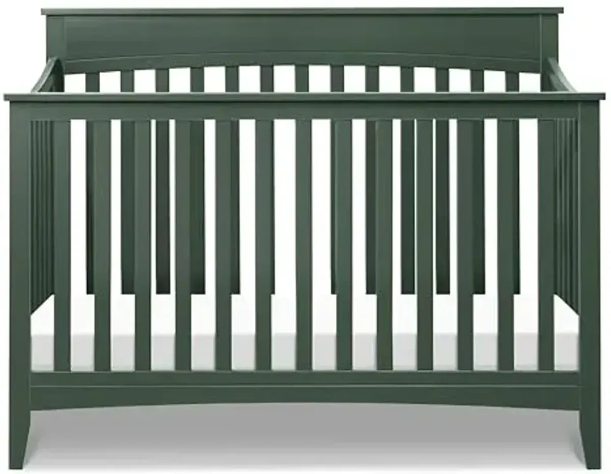 DaVinci Grove 4-in-1 Convertible Crib - GREENGUARD Gold Certified Crib - Baby Crib Convertible to Toddler Bed, Daybed & Full-Size Bed - Wooden Baby Crib with 4 Adjustable Heights - Forest Green
