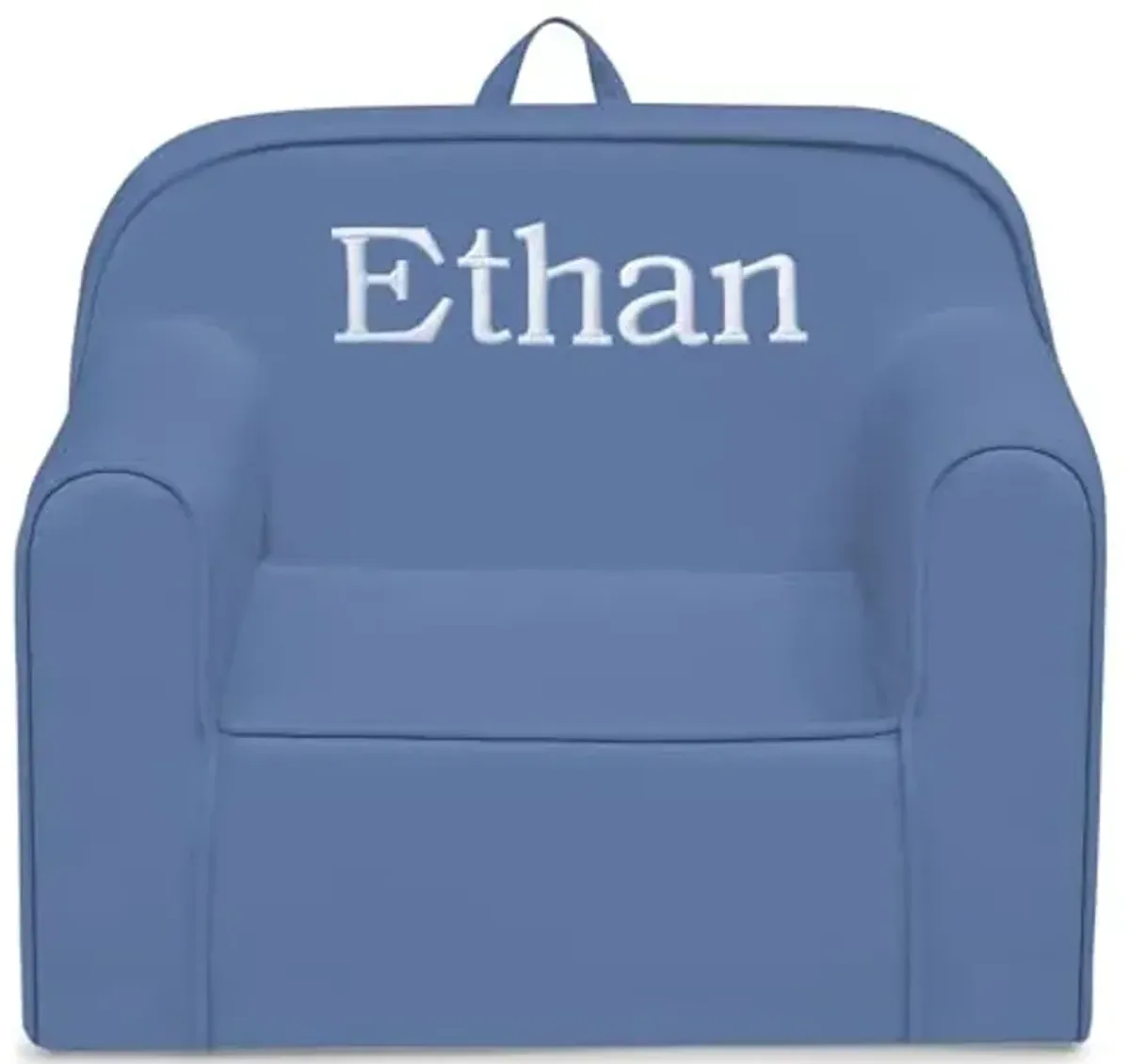 Delta Children Personalized Cozee Chair - Customize with Name – Foam Kids Chair for Ages 18 Months and Up, Indigo
